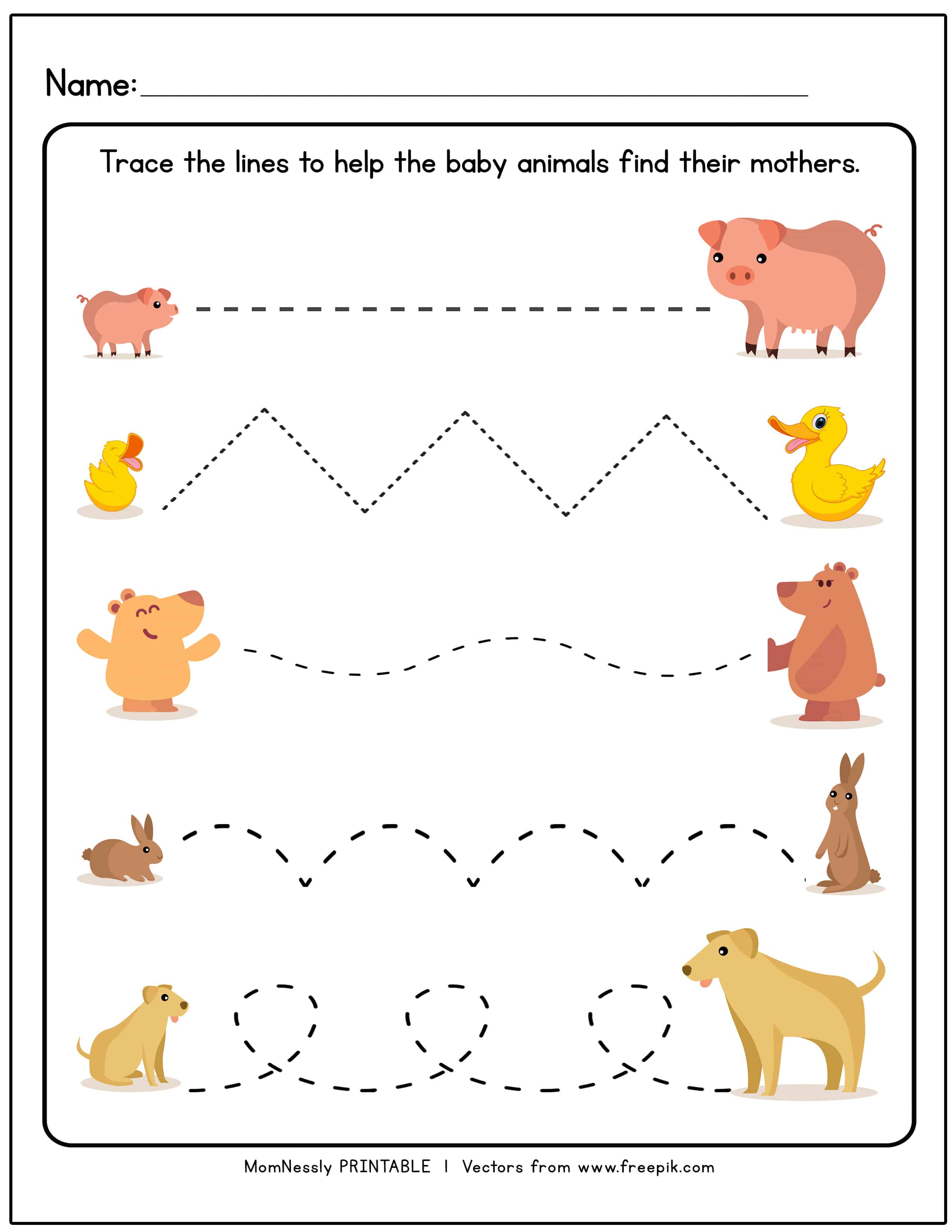Kindergarten Tracing Lines Worksheets For 3 Year Olds Printable 
