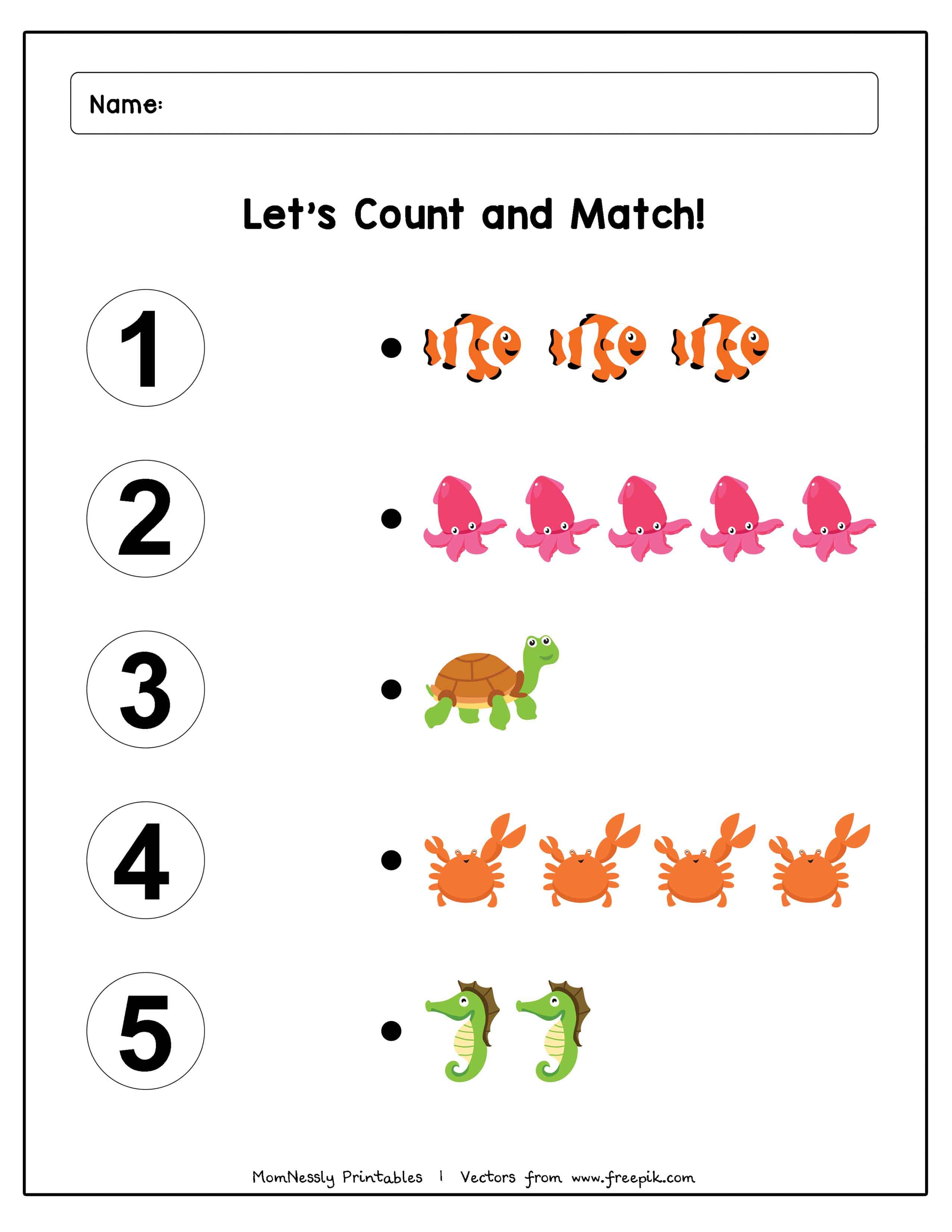 Free Counting Worksheets from Mom Nessly