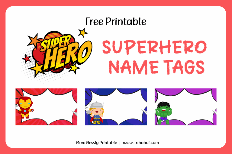 Free Superhero name tags