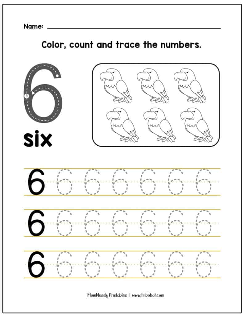 Printables: Tracing Numbers - Tribobot x Mom Nessly