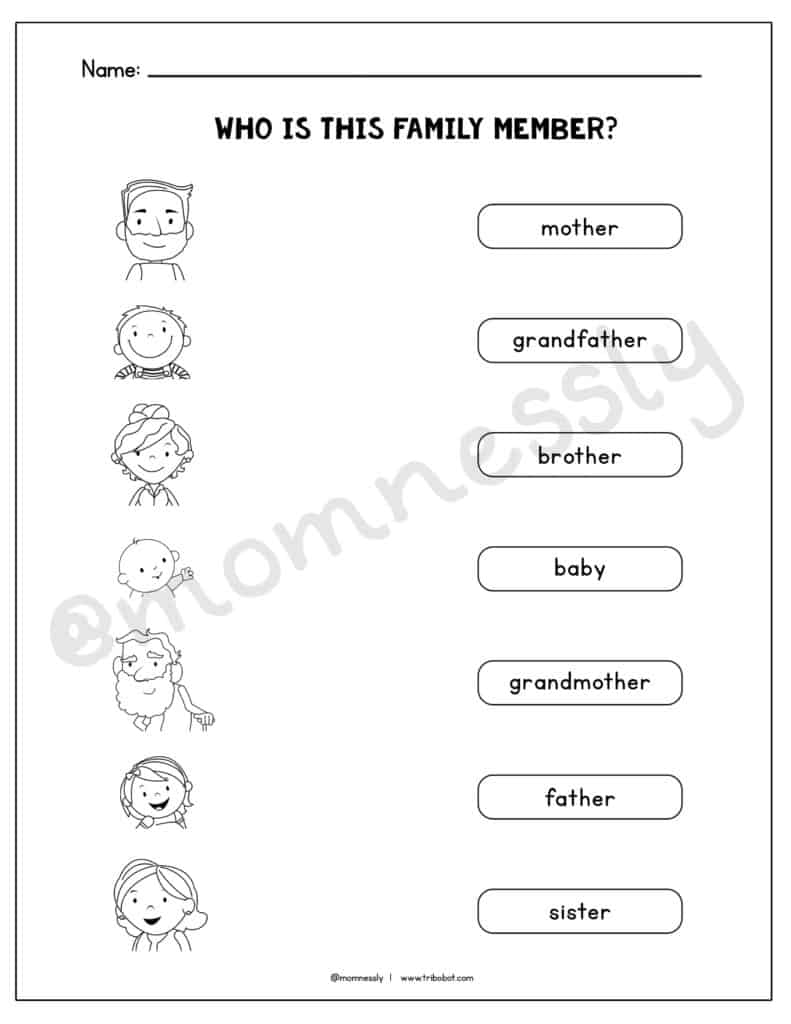 Free Printable: All about My Family Worksheets