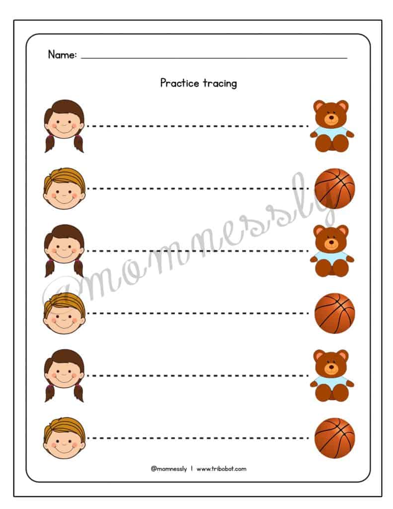 Free Tracing Worksheets for Preschool