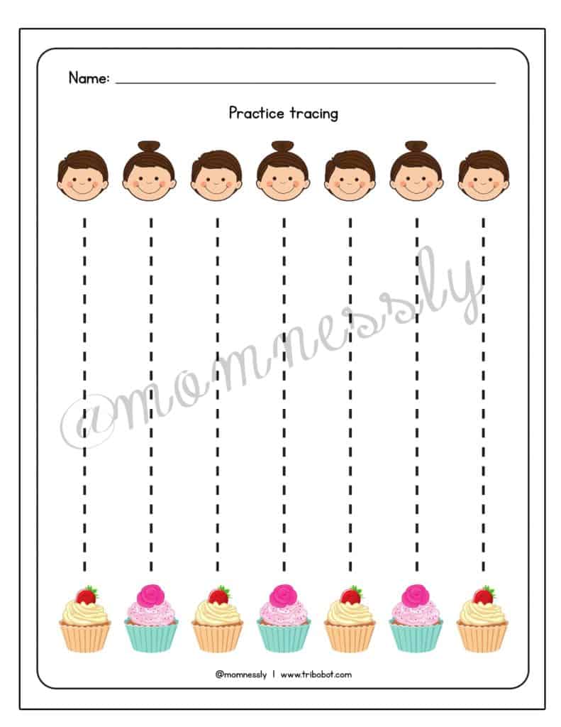 Free Tracing Worksheets for Preschool - https://tribobot.com