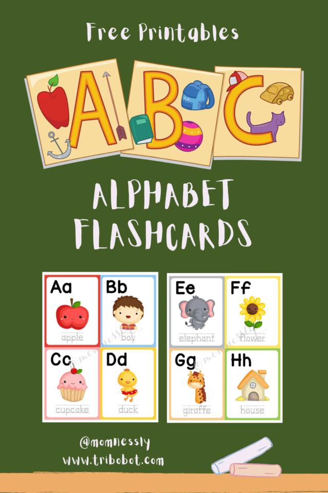Free Printable Alphabet Flashcards 2 - Tribobot x Mom Nessly