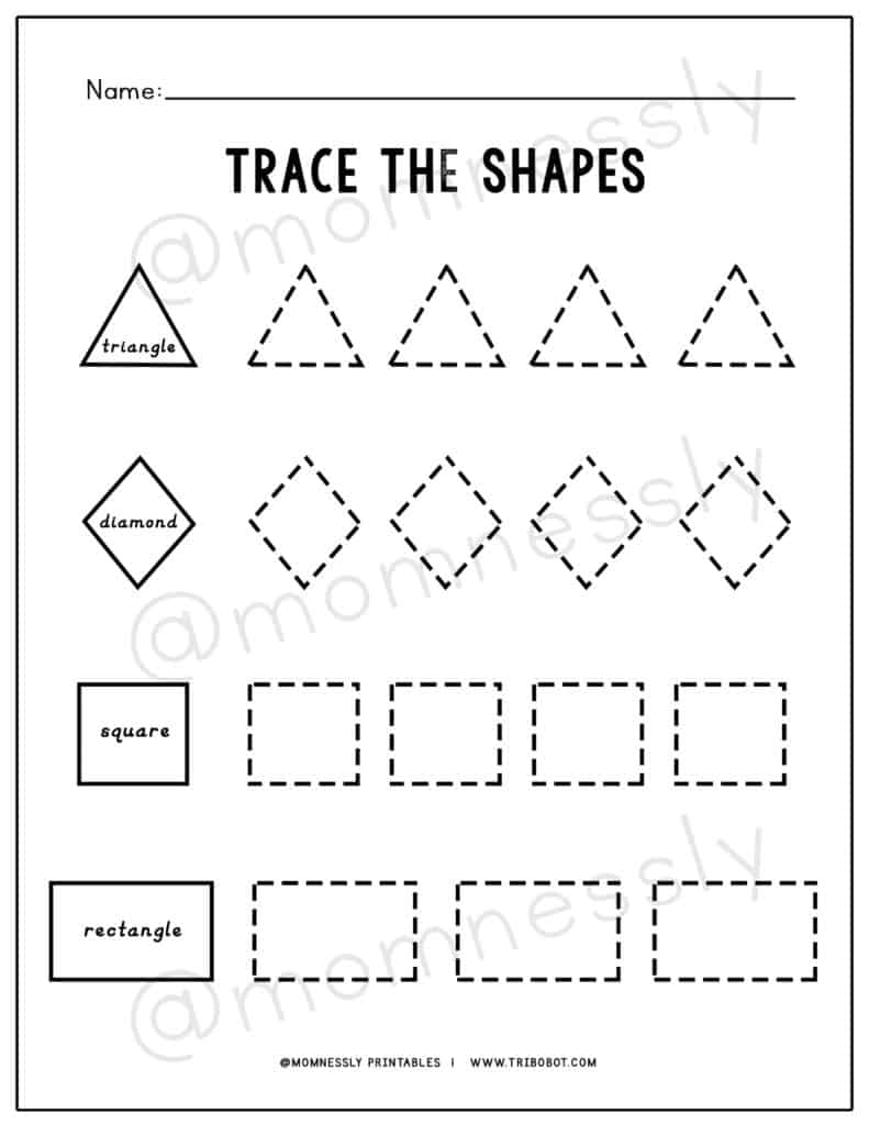 Free Trace the Shapes Activity Pages Mom Nessly