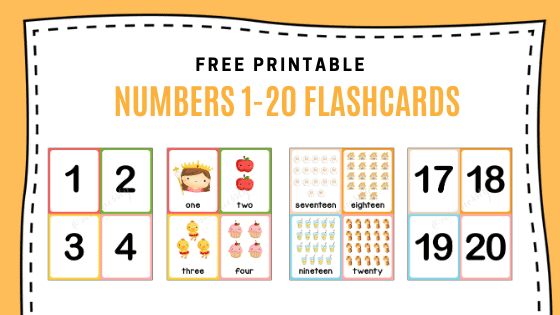 Free Printable: Numbers 1-20 Flashcards