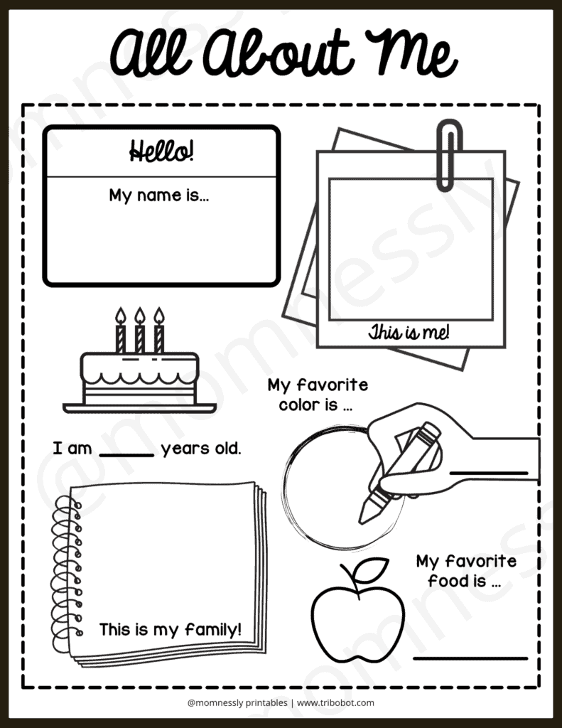 Free Printable: All About Me
