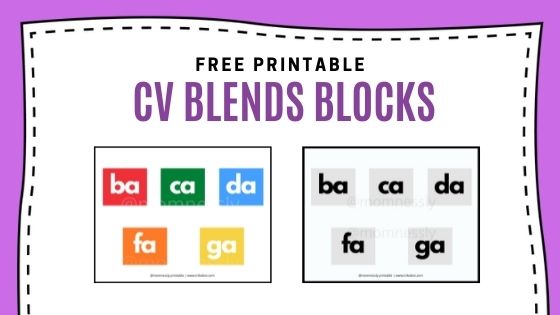 Free Printable: CV Blends Chart