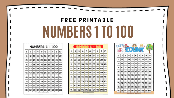 Numbers 1-100 Free Printable MomNessly