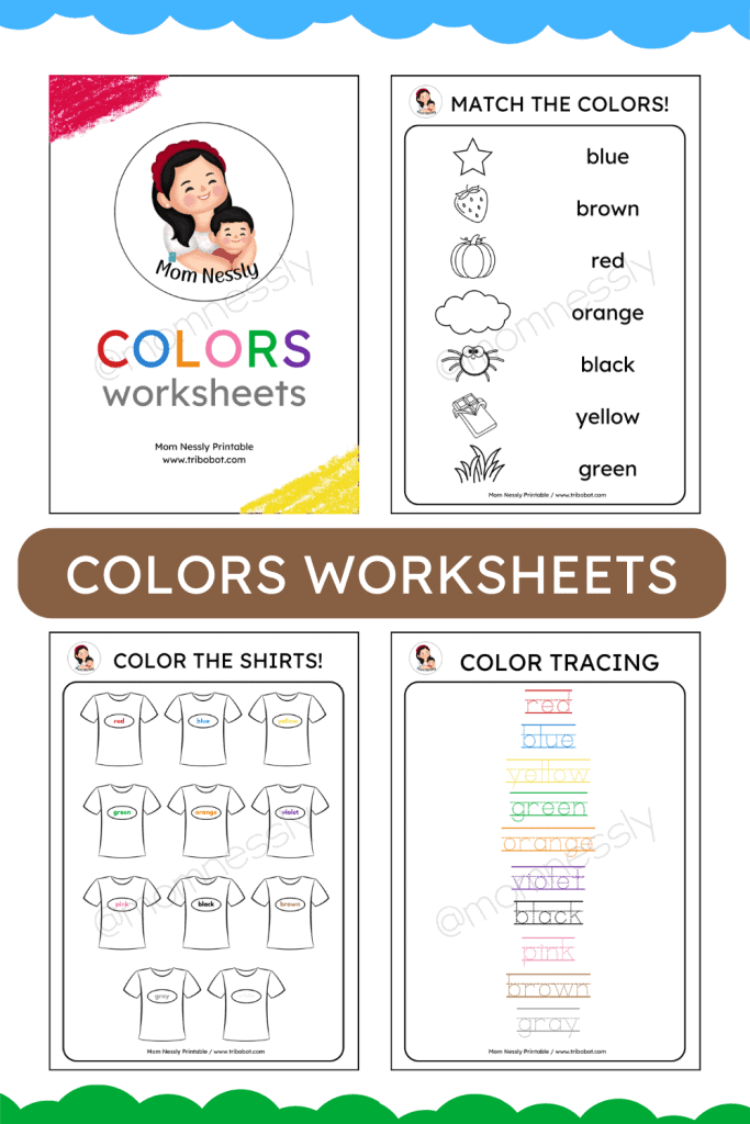 Colors Worksheets Mom Nessly Pinterest
