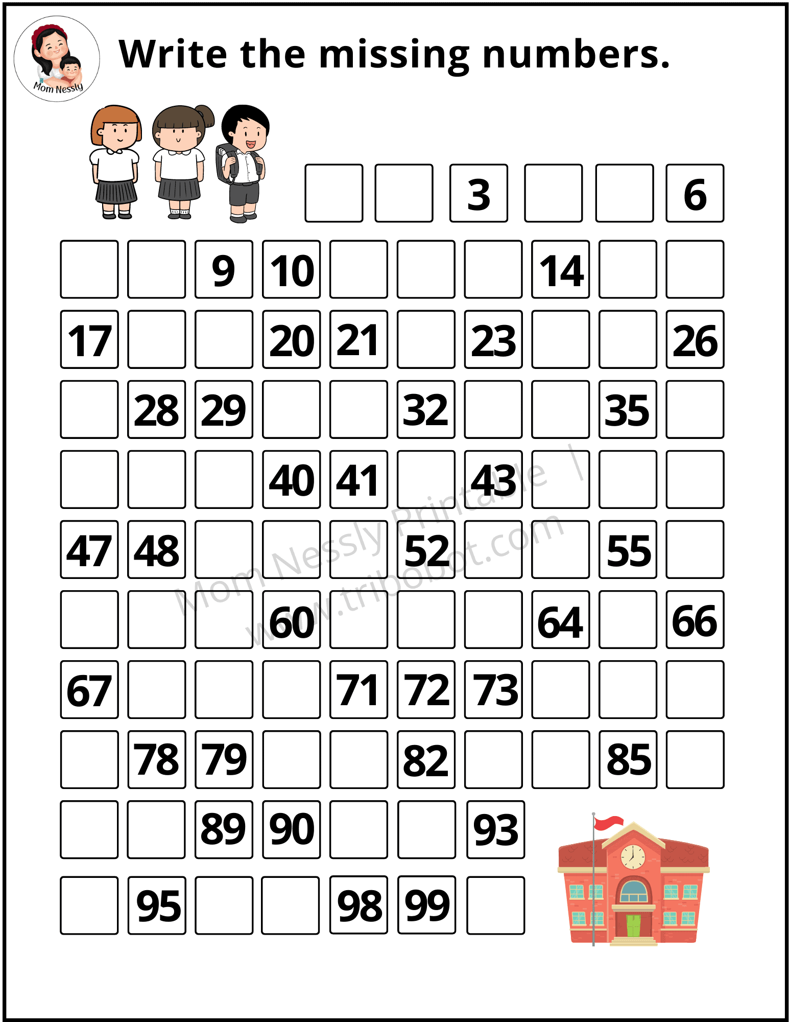 Missing Numbers Printable Mom Nessly