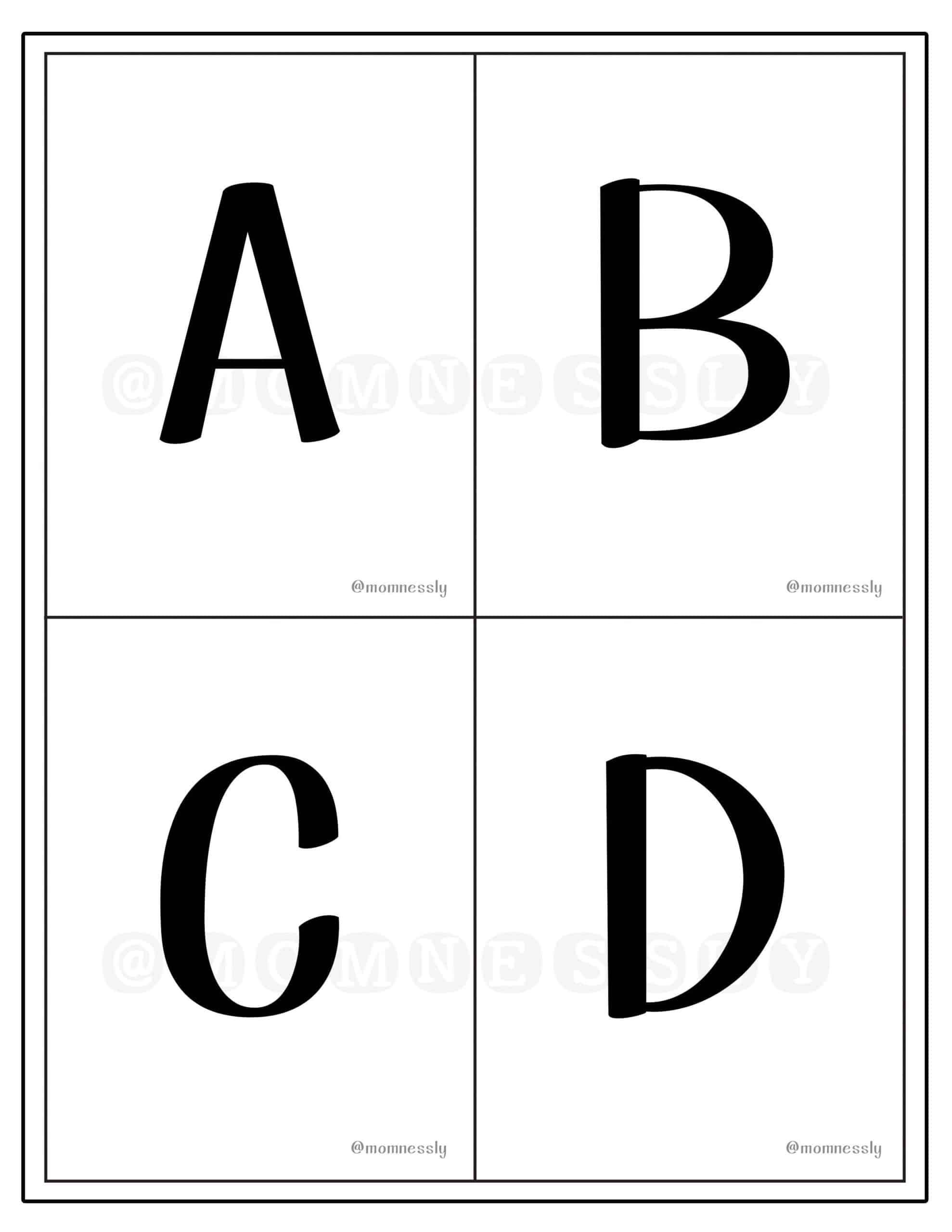 Free Alphabet flashcards uppercase letters