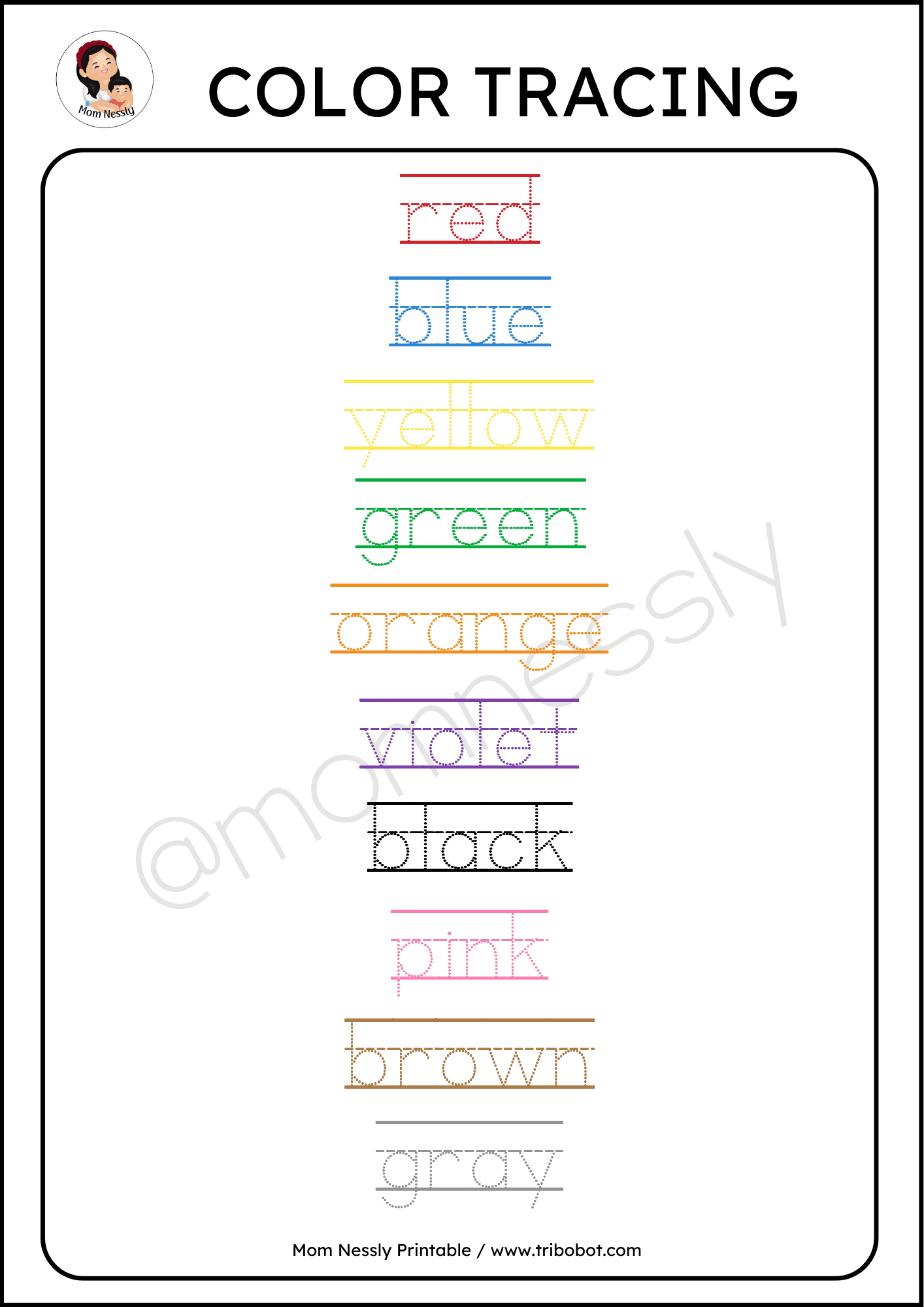 Colors Worksheets Mom Nessly