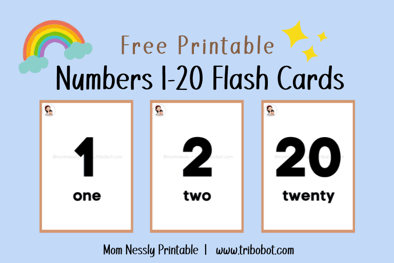 Number 1-20 Flashcards Mom Nessly