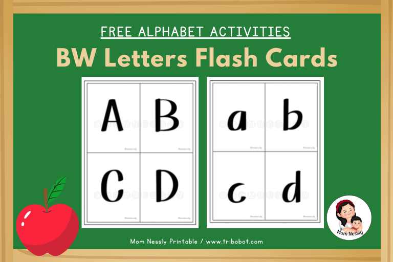 Letters Flash cards Mom Nessly printable