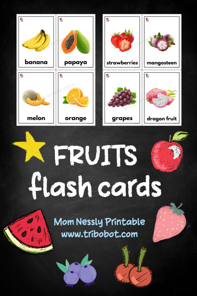 Free Real Fruits Flash Cards Pinterest 