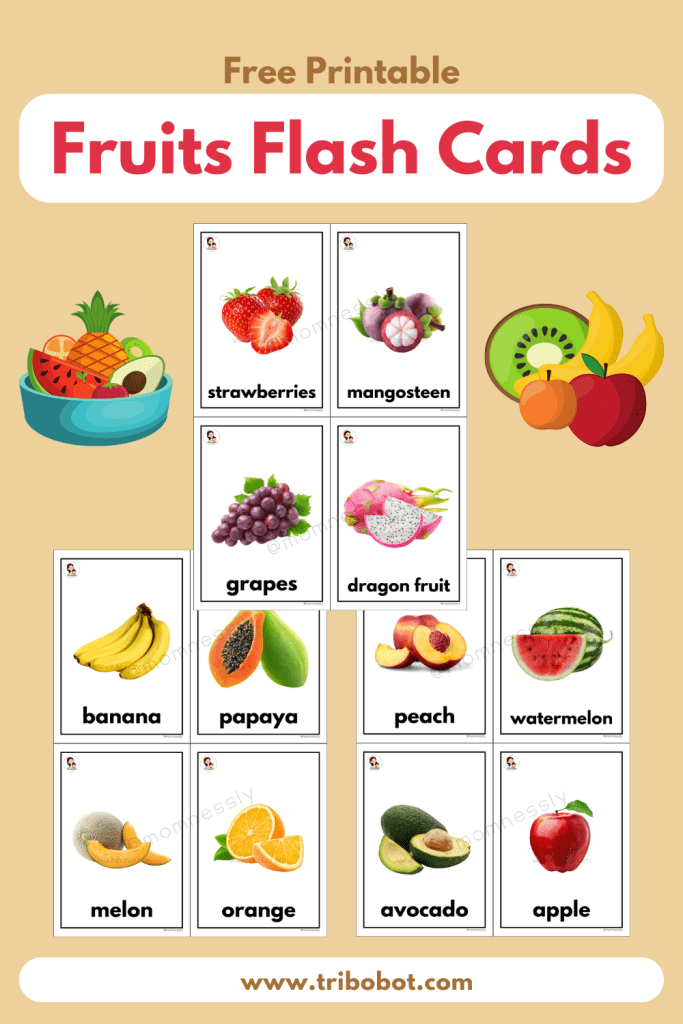 Free Real Fruits Flash Cards Pinterest