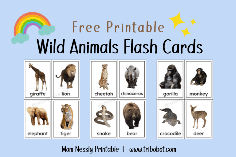 Free Wild Animals Flash Cards Mom Nessly