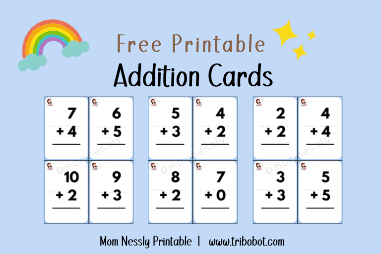 Addition Cards Mom Nessly