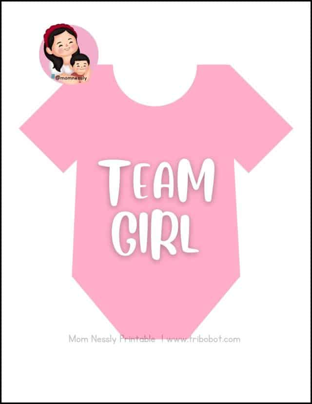 Team Baby Boy or Girl Gender Reveal Printable