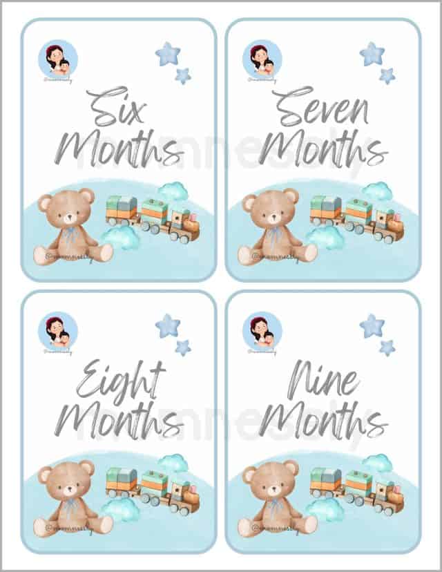 Free Blue Baby Milestone Cards from www.tribobot.com
