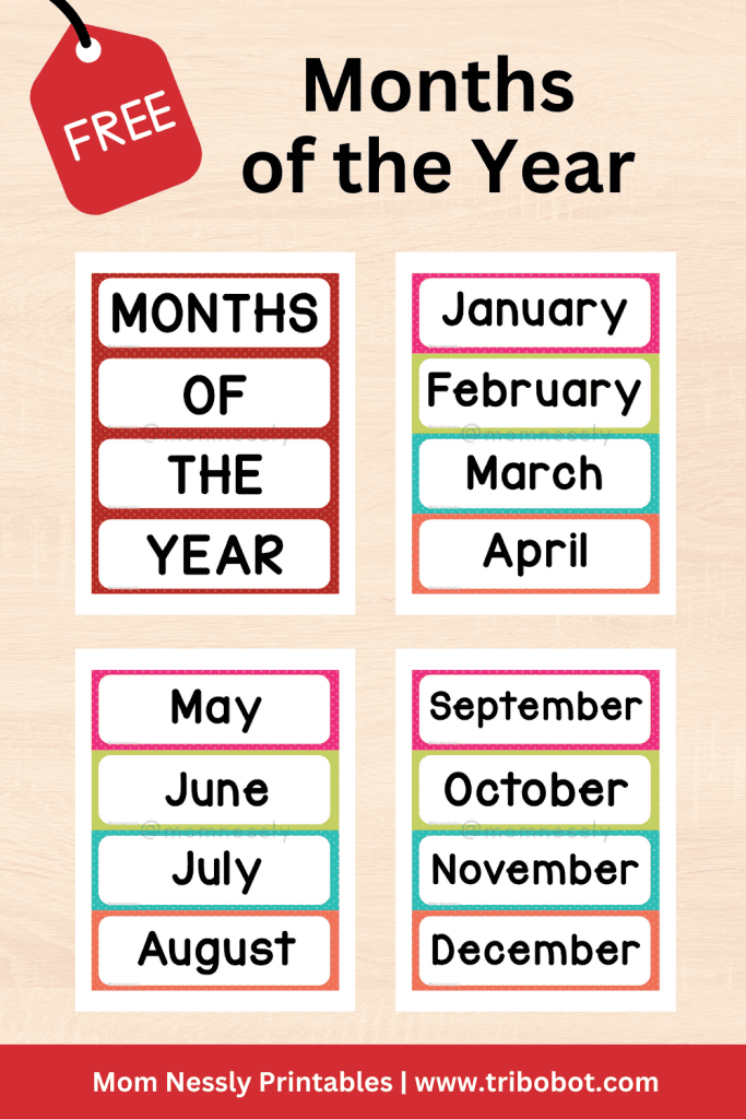 Months of the Year in English from www.tribobot.com