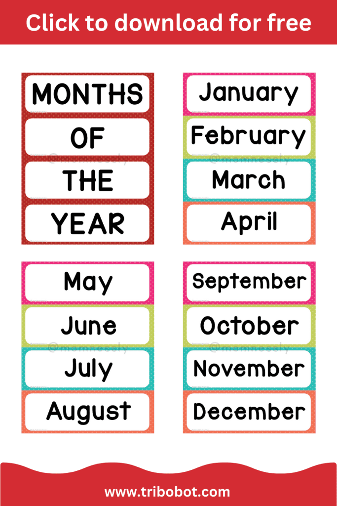 Months of the Year Posters from www.tribobot.com