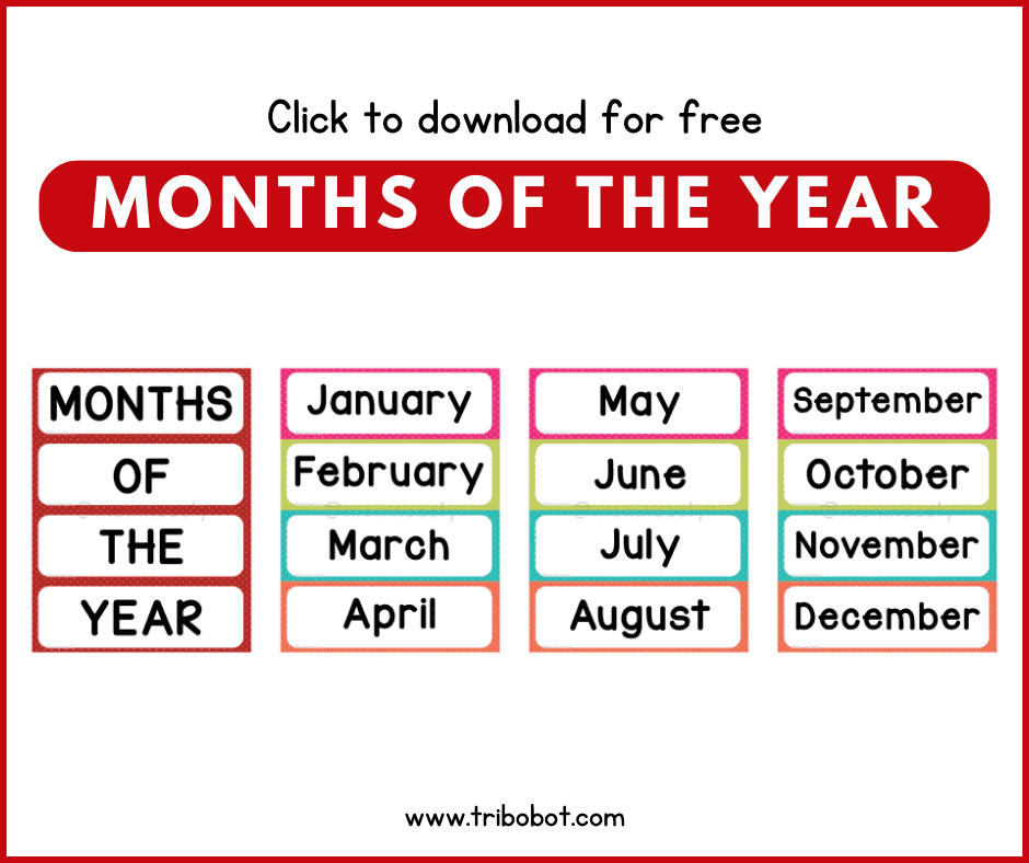 Months of the Year Chart from www.tribobot.com