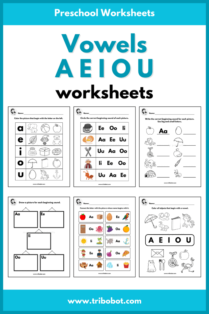 Vowels Worksheets Pin 1